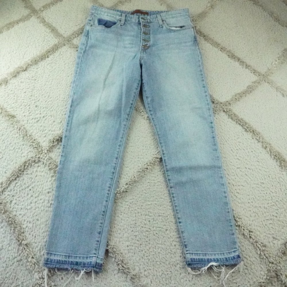 Joe's Jeans High Rise Straight Ankle Jean Womens 29 Button Front Blue Denim